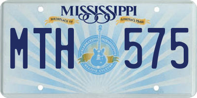 MS license plate MTH575