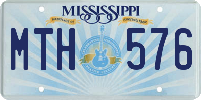 MS license plate MTH576