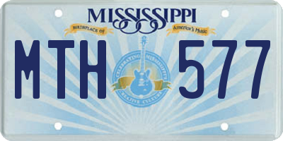 MS license plate MTH577