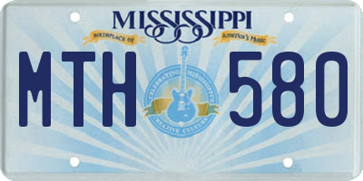 MS license plate MTH580