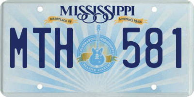 MS license plate MTH581