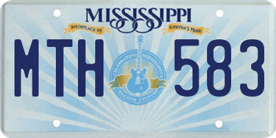 MS license plate MTH583