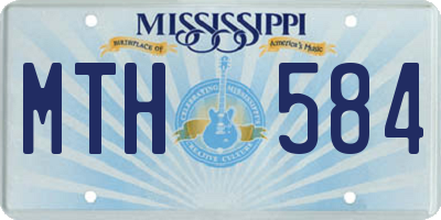 MS license plate MTH584