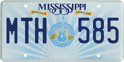 MS license plate MTH585
