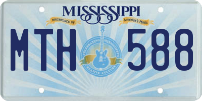 MS license plate MTH588