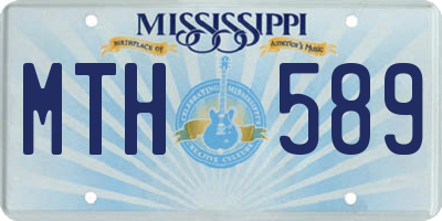 MS license plate MTH589