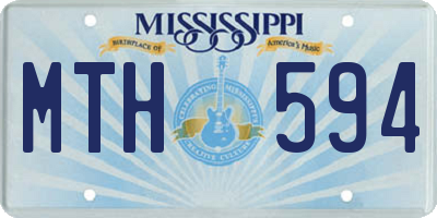 MS license plate MTH594