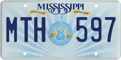 MS license plate MTH597