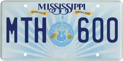 MS license plate MTH600