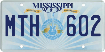 MS license plate MTH602