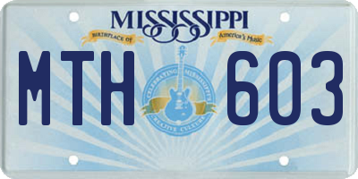 MS license plate MTH603