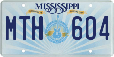 MS license plate MTH604