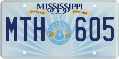 MS license plate MTH605