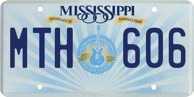 MS license plate MTH606