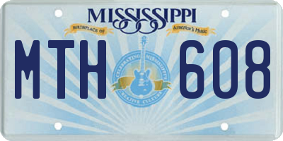 MS license plate MTH608