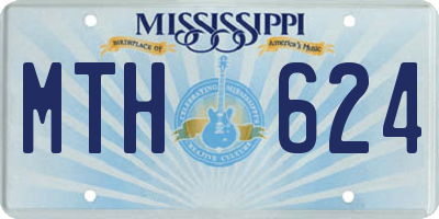 MS license plate MTH624