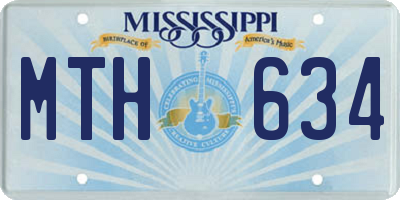 MS license plate MTH634