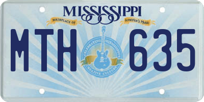MS license plate MTH635