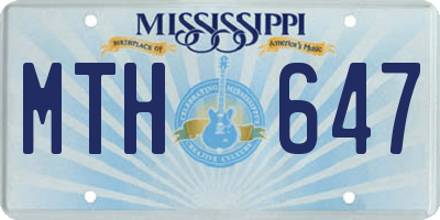 MS license plate MTH647