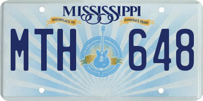 MS license plate MTH648
