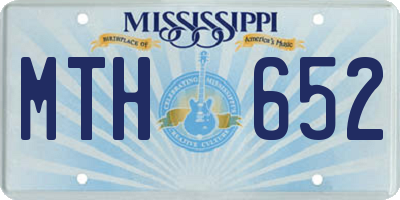 MS license plate MTH652