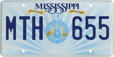 MS license plate MTH655