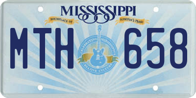 MS license plate MTH658