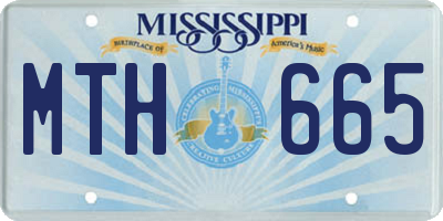 MS license plate MTH665