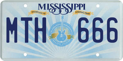 MS license plate MTH666