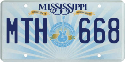 MS license plate MTH668