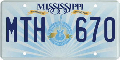 MS license plate MTH670