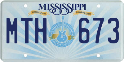 MS license plate MTH673