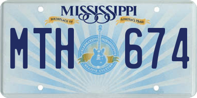 MS license plate MTH674