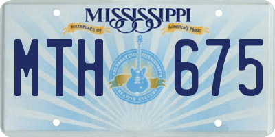 MS license plate MTH675