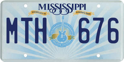 MS license plate MTH676