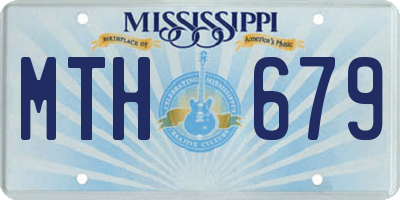 MS license plate MTH679