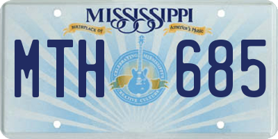 MS license plate MTH685