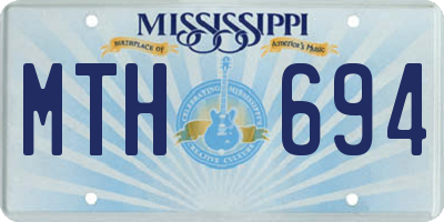 MS license plate MTH694