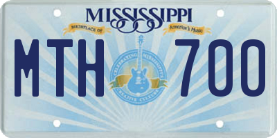 MS license plate MTH700