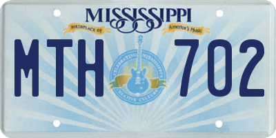 MS license plate MTH702