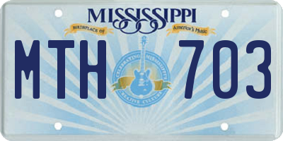 MS license plate MTH703