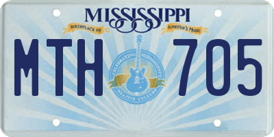 MS license plate MTH705