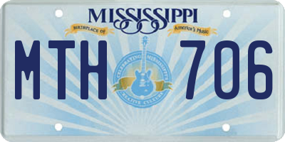 MS license plate MTH706
