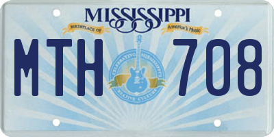 MS license plate MTH708