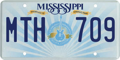MS license plate MTH709