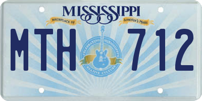 MS license plate MTH712
