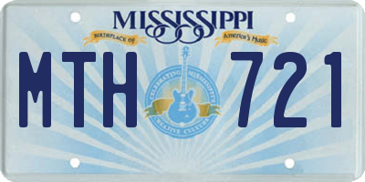 MS license plate MTH721