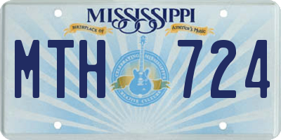 MS license plate MTH724