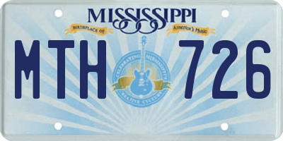 MS license plate MTH726