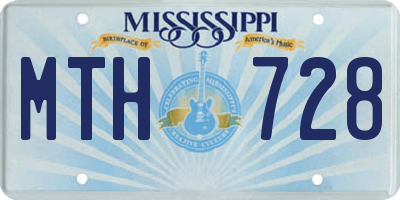 MS license plate MTH728